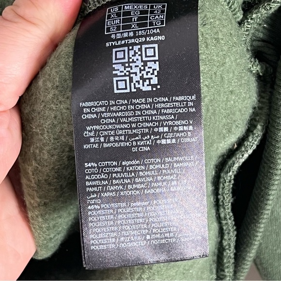 Guess Olive Green Men’s Crew Neck Cotton Blend Sweatshirt Sweater Size XL NWT - Picture 6 of 10